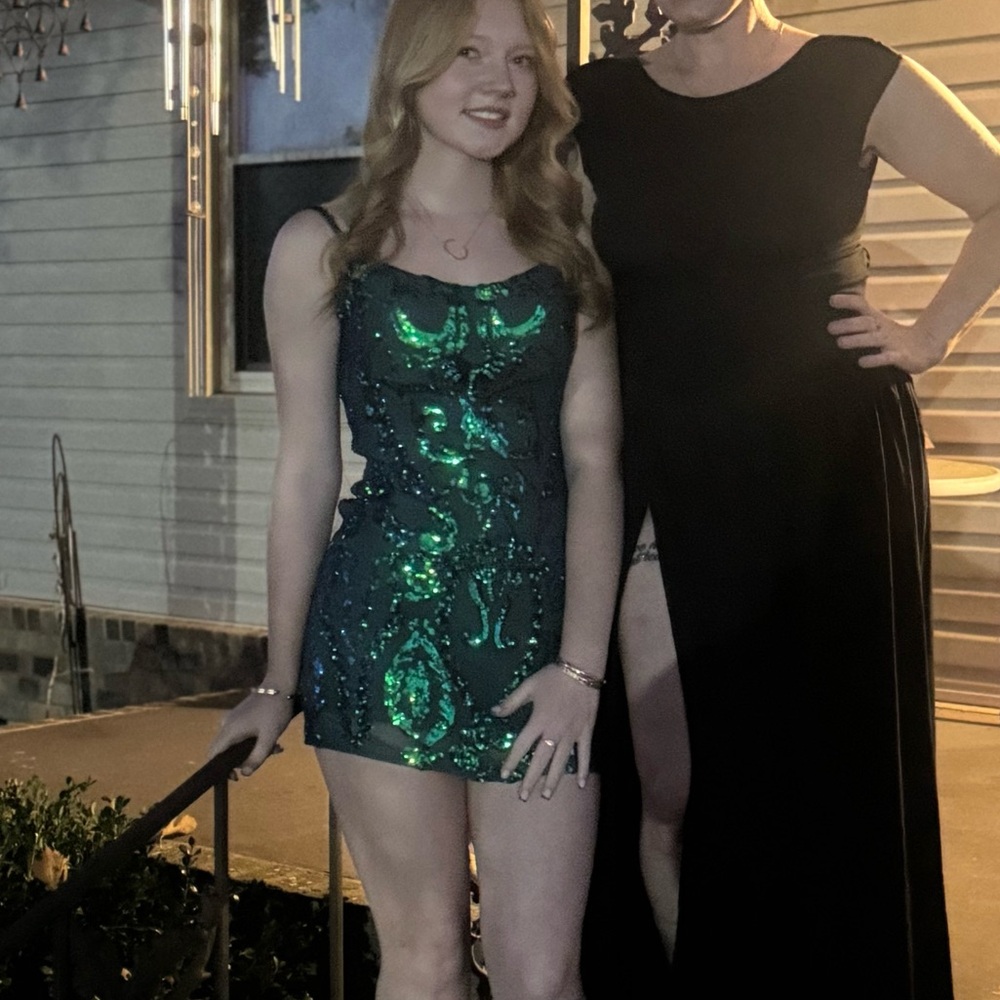 Belk Green Sequin Mini Dress
